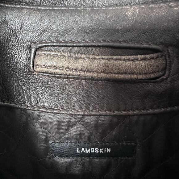 Vintage Claiborne Brown Lambskin Leather Bomber Jacket Men’s XL 90s Distressed - Picture 10 of 16